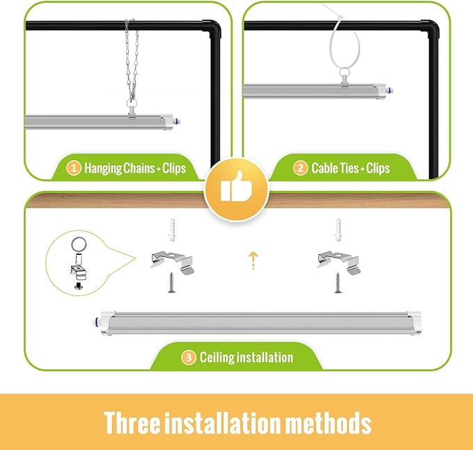 1.4FT Hanging Grow Light for Indoor Plants, Full Spectrum with 660nm Red LED, T5 2020T Light Fixture, 108W(6×18W) Grow Lamp with Reflectors for Seedling Tray, 6-Pack