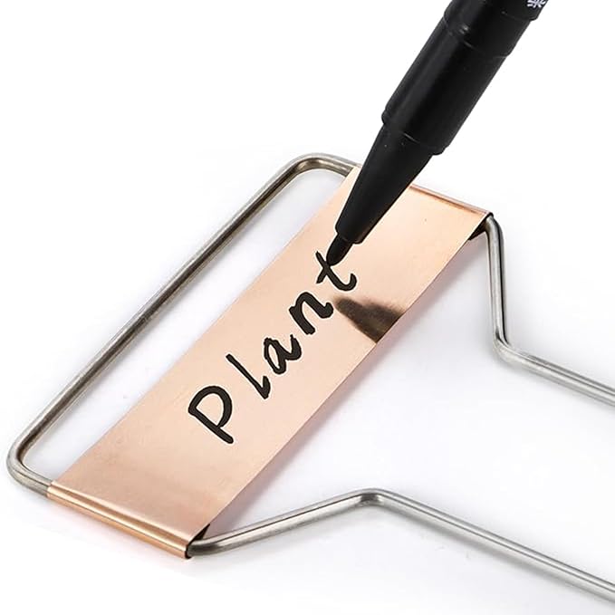 15Pcs Waterproof Metal Plant Labels for Outdoor Garden Use, Vegetable Garden Markers with Copper Finish, Sturdy Nursery Tags for Flower, Herb, and Seedling Identification(6IN)