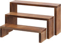 Plant Stand Shelf for Desk Window Sill Countertop Succulent Stand Desktop Shelf 3 Tiers Small Wooden Tabletop Ladder Plant Shelves for Cupcake Stand Riser Spice Rack Holder