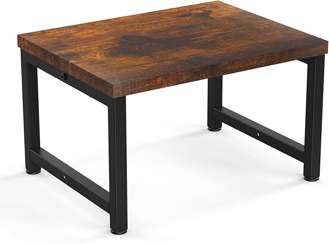 Flottian 9" Wooden Step Stools for Adults Kids,15.4" Extra Wide Heavy Duty Step Stool Holds Up to 300 lbs,Bed Step Stool for High Beds,Stools for Bedroom,Kitchen,SUV ect, Easy Assemble, Rustic Brown