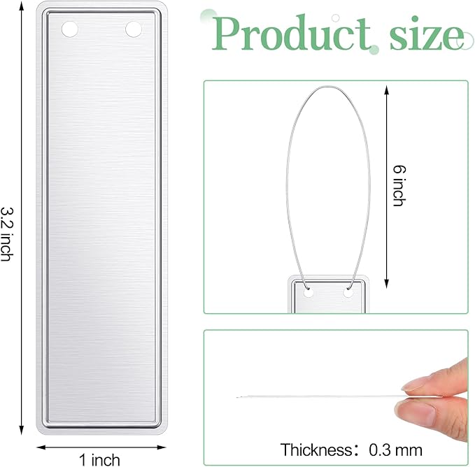 300 Pcs Metal Plant Labels Aluminum Plant Tags Waterproof Outdoor Plant Markers Solid Stamping Garden Labels Double Sided Write Tags with 6 Inch Wires for Marking Trees Greenhouses