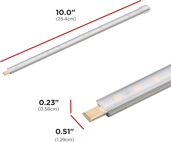 UltraPro 10in. Linkable LED Bright Strips, 3 Pack, 825 Lumens, 2700K Warm White Light, Low Voltage, Under Cabinet Lighting, Strip Light, Flat Plug, Grow Lights for Indoor Plants, 44418