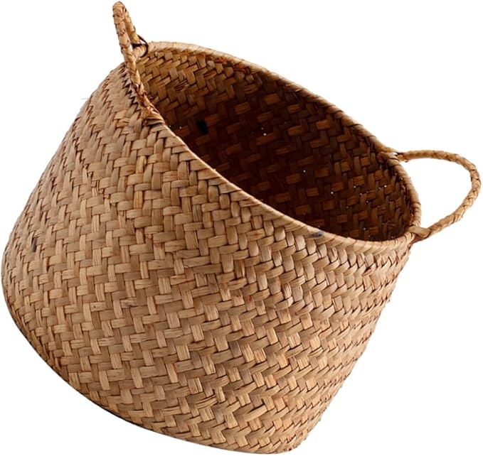 OSALADI Box Rustic Touch Basket for Storage Desktop Flower Arrangement Basket Storage Grocery Woven Seagrass Organizer s for Shelves Woven s for Storage
