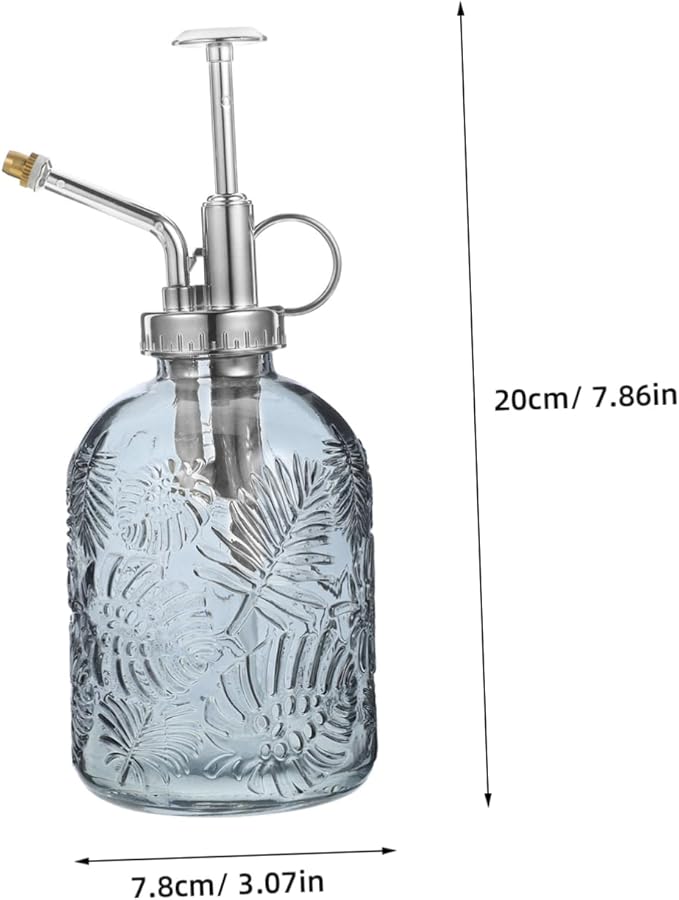 Yardwe 350ML Glass Plant Mister Spray Bottle Vintage Plant Spray Bottle Watering Bottle Small Watering Can (Silver)