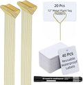 Garden Markers for Plants Outdoor - 20 Pcs 12" Metal Plant Tag Holders for Multiple-use with 40 Pcs Reusable Waterproof Labels & Marker Kit