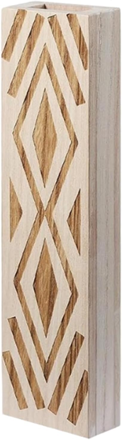 Wall Mounted Wooden Flower Vases Planter Geometric Pattern Hanging Floral Arrangements Container for Home Decors Natural Wood Vases Wall Decors