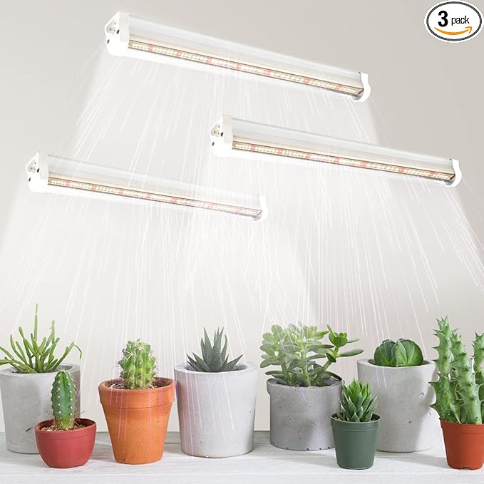 GYTF T5 LED Grow Lights, 1.4Ft 5000K Full Spectrum White Grow Lights for Indoor Plants Strip, Greenhouse Succulent Seed Starting, End-to-End Design