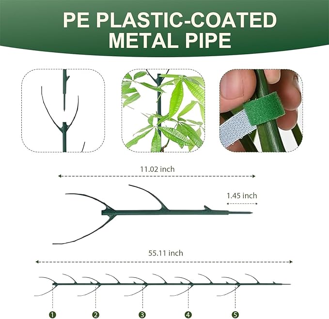 10 Pack Stackable Monstera Plant Support Stakes, Plant Sticks Support Tall for Pothos Climber, Plant Support Garden Stakes for Indoor & Outdoor Pots, Essential Monstera Support for Climbing Vines