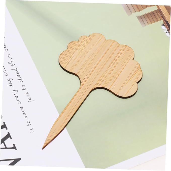 Kisangel 60pcs Indoor Plant Labels Thicken Bamboo Miniature Decor Sign for Succulent Plants Tags
