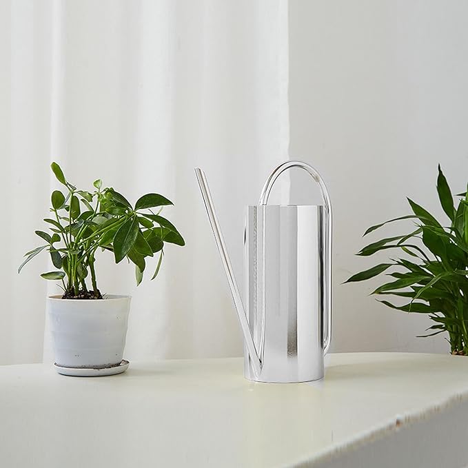 Plant Watering Can,Watering Can for Indoor Outdoor Plants,52.8oz Large Capacity Watering Kettle Stainless Steel Pot Gardening Supplies,Long Spout Watering Can for Indoor Bonsai(Stainless Steel Color)