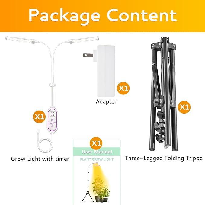 420 LED Grow Lights for Indoor Plants Full Spectrum, LED Plant Light with Stand, Adjustable Height, Plant Grow Lights with Auto 4/8/12/H Timer for Indoor Tall Plants.