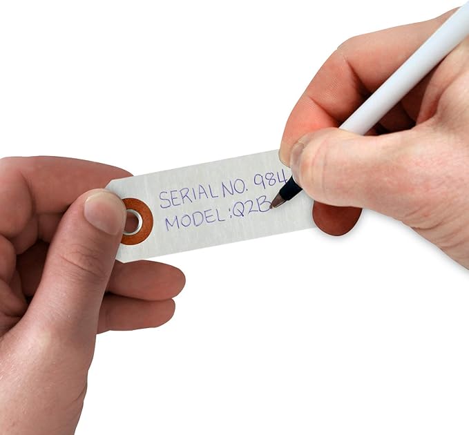 SmartSign (Pack of 100) 3.125 x 1 inch Write-on Indentable Blank Two-Sided Marking Tags with Pre-Attached Wires, Dead-Soft Aluminum, Silver
