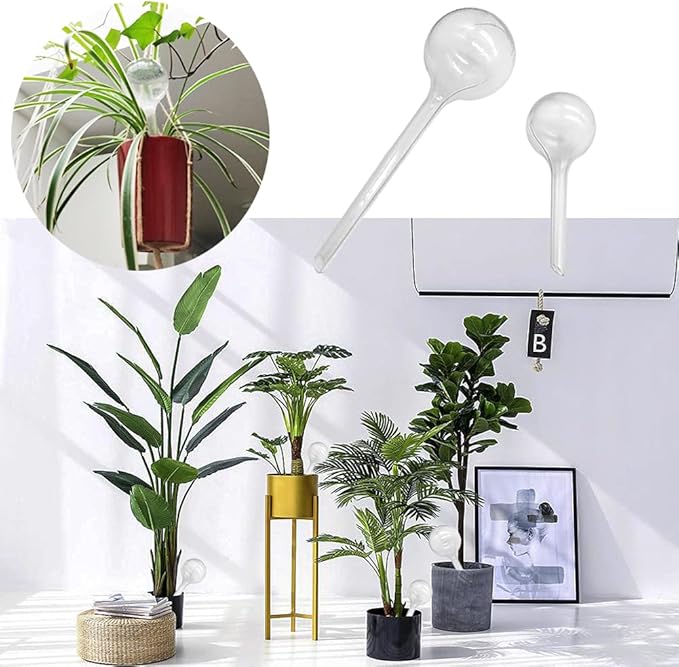 Irrmshr 10 Pack Clear Plant Watering Globes,Plastic Self Watering Bulbs for Indoor Plants,Garden Water Device Automatic Plant Waterer Indoor Outdoor
