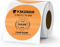 Orange Circle Thermal Labels Vinyl 3 Inch Self-Adhesive Round Stickers Roll Waterproof Printer Decals Name Tag for QR Code DIY Office Address 500 PCS