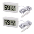 2-Pack Mini Digital Hygrometer Thermometer Gauge with Probe LCD Display Temperature Fahrenheit Humidity Meter for Incubator, Reptile Plant Terrarium, Humidor, Guitar Case, Greenhouse