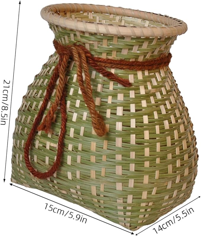 Zerodeko 1pc Handmade Woven Flower Basket Rustic Storage Container for Home Decor Multi-functional Basket for Flower Arranging and Organizing Natural Material Design