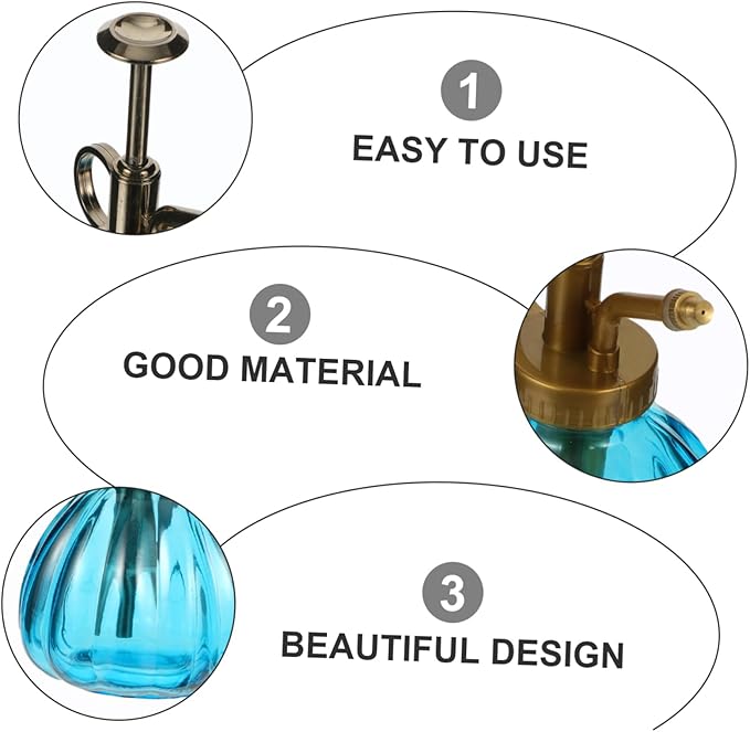 Levemolo 2pcs Retro Glass Plant Mister Spray Bottle Design Nozzles for Plant Care for Flowers and Gardening