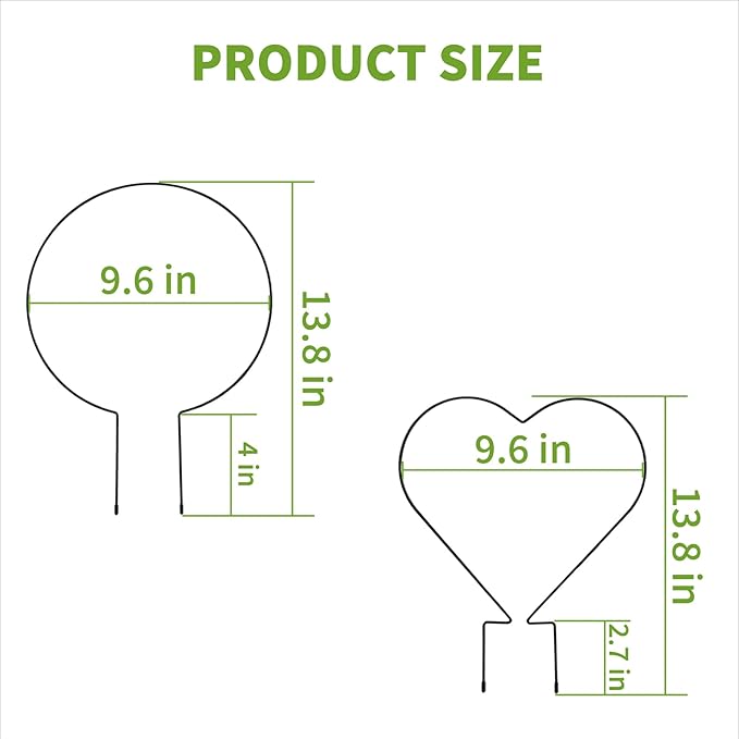 Trellis for Potted Plants, Small House Plant Support, Indoor Plant Trellis for Climbing Plants (Circle and Heart Shape)