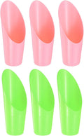 M METERXITY 6-Pack Bonsai Soil Scoops, Plastic Garden Soil Scoops Bucket Shovel Potting Scoopers for Transplanting/Flower Planting/Plant Succulent, Colorful Small Gardening Tools [Green, Pink]
