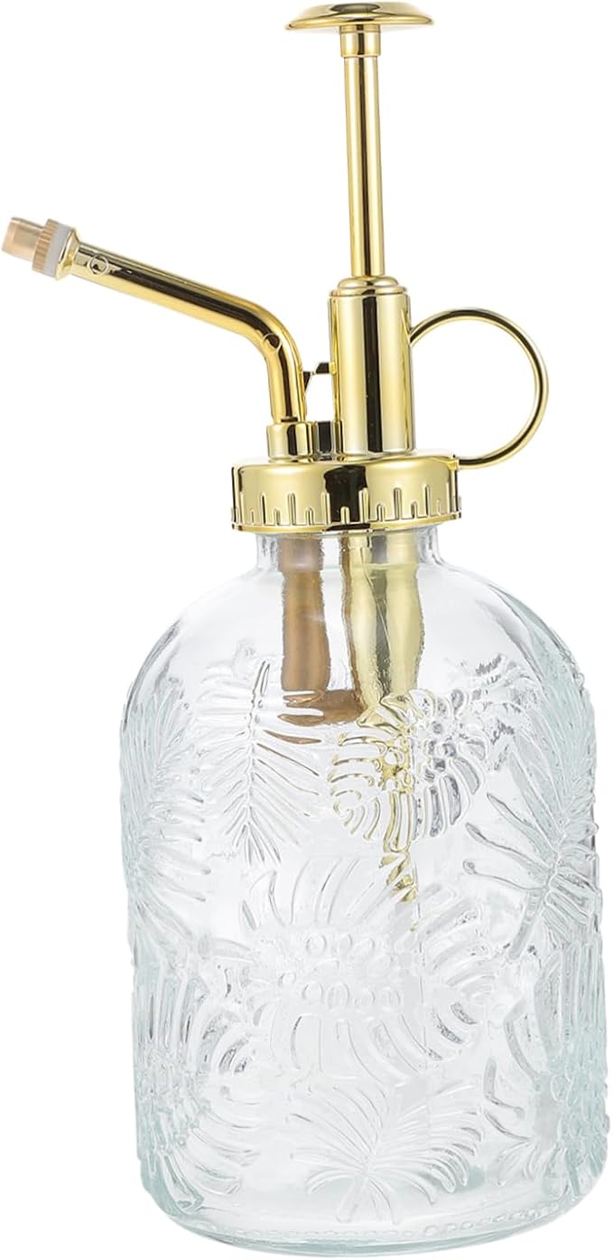 Hemoton 350ml Glass Watering Pattern Small Spray Bottle for Indoor Plants Continuous Mist Sprayer for Gardening and Home Use