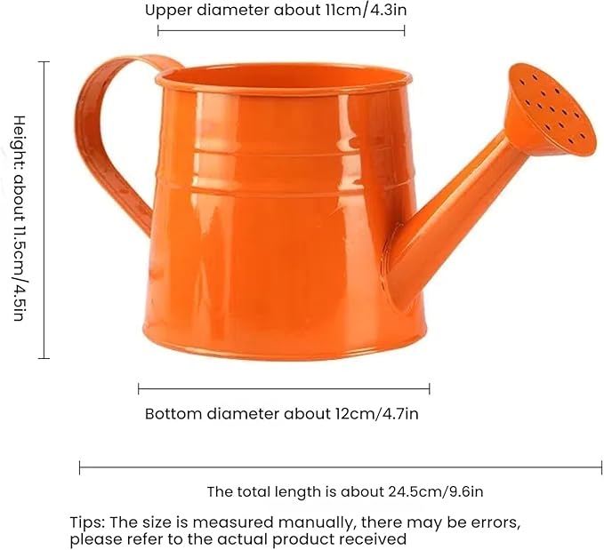 Metal Watering Can - 1L Vintage Sprinkling Can Plant Watering Can for Outdoor Indoor Plants, Tinplate Watering Kettle Gardening Tool, Galvanized Steel Watering Cans for Flowers (Red)