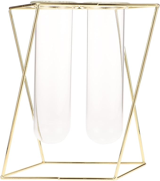 Hanging Hydroponic Plant Container Geometric Glass Vase for Indoor Office Decor Chic Wall-Mounted Planter with Shelf for Use