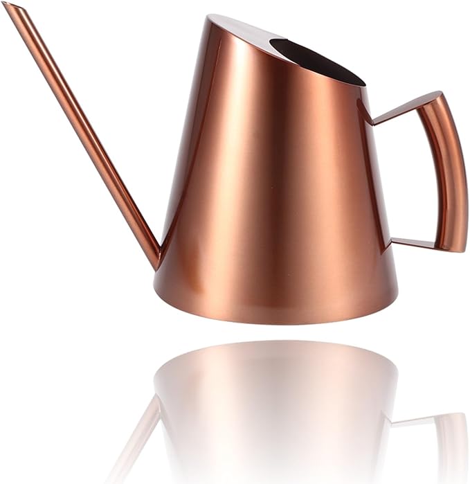 Copper Colored Watering Can, Long Spout Watering Can Vintage Watering Can Decorative Watering Can Pot Capacity 45 Oz/1.3L/0.3 Gallon for Indoor Plant Flower Watering