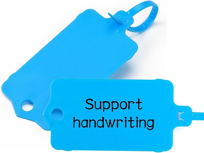 10000 Blank Plastic Tags for Labeling Reusable Hanging Tags Ties Key Tags Storage Tags Waterproof Plastic Mark Label Writable Hang Sign (Blue)