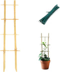 Cambaverd Bamboo Trellis, 16in Ladder-Shaped Trellis for Potted Plants, 3 Pack for Climbing Plants Indoor