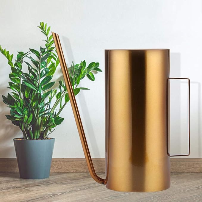 Watering Can 50oz/1.5L Stainless Steel Long Spout House Bonsai Plants Garden Pot Flower Watering Can Irrigation Tool(Gold)