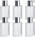 Tessco for you 6 Pcs 50/100ml Frosted Glass Bottle Perfume Atomizer Refillable Spray Empty Perfume Dispenser Fine Mist Atomizer Cosmetic Container for Travel Men Women (3.4 Ounces,Silver Gray)