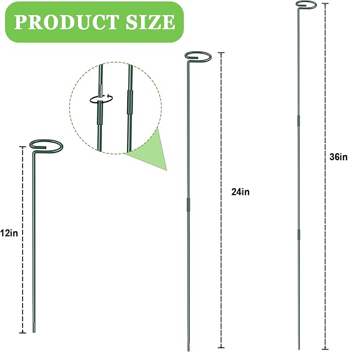 36 Inch Plant Stakes Tall, Three Sizes(12 or 24 or 36 Inch) Plant Support Stakes for Outdoor or Indoor,Garden Plant Stakes for Flowers Amaryllis Tomato Lily Peony Rose Flower Narcissus (4 Set)
