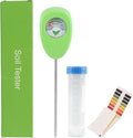 Soil Moisture Meter with Bonus 25 pH Test Strips, 6.5 Inch Probe Plant Water Gauge, Indoor Outdoor Garden, No Battery Required