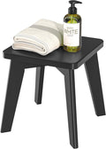 Small Step Stool for Kids, Black Wooden Foot Rest for Shaving Legs, 10" High Non Slip Short Stool for Bathroom, Bedroom, Kitchen