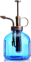 Plant Mister-Blue Glass Bottle & Brass Sprayer (Antique Copper)