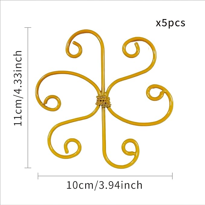 5Pcs Gold Plant Stem Support, Stable Support Stakes for Plants Stabilize, Outdoor & Indoor & Garden Plant Stakes for Healthy Growth (Flower Shaped Bracket A)