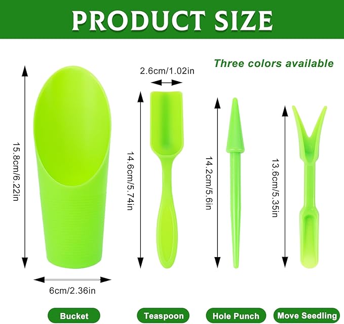 12 pcs Plastic Succulent Soil Scoop,Succulent Care Plastic Kit, Colorful Mini Garden Tool Set for Flower Succulent Planting,Transplanting,Weeding (Multicolor Series)