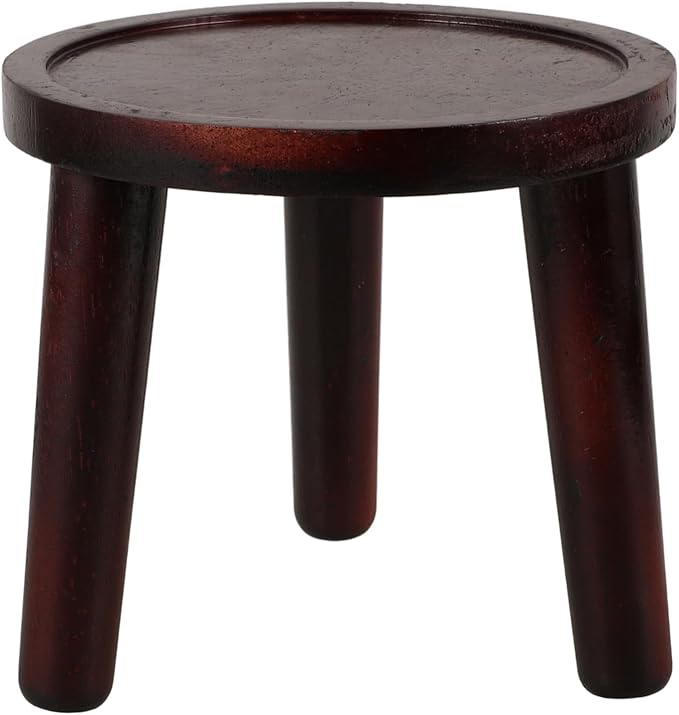 Milisten Wooden Plant Stand Indoor Potted Plant Riser Small Bonsai Display Holder 5.90X5.90X5.51 Inches Space-Saving Home Office Dorm Decor