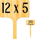 50-Pack 12" Extra Tall Bamboo Garden Markers Large Plant Labels Easy to Read & See