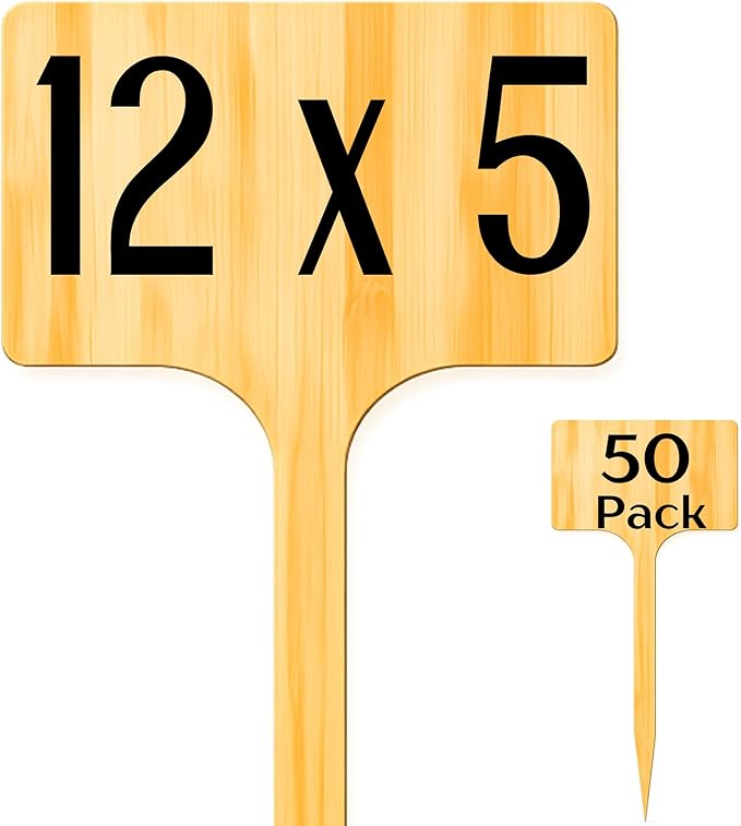 50-Pack 12" Extra Tall Bamboo Garden Markers Large Plant Labels Easy to Read & See