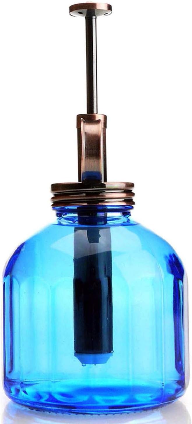 Plant Mister-Blue Glass Bottle & Brass Sprayer (Antique Copper)
