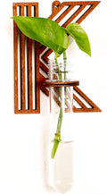 Wood Letter K Wall Propagation Station Lightweight Decorative Plant Holder for Small Cuttings, Removable Adhesive Wall Decor for Bedroom, Nursery, Office