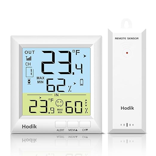 Wireless Freezer Thermometer with Alarm Refrigerator Thermometer, Fridge Freezer Alarm Thermometer Digital with 3 Adjustable Backlight and 330FT Remote Range for Kitchen Home Restaurant (One Sensor)