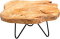 TJ Global Natural Edge Wooden Stand with Hairpin Legs for Displaying Cakes, Plants, Candles, Decor (L10 x W9 x H5)