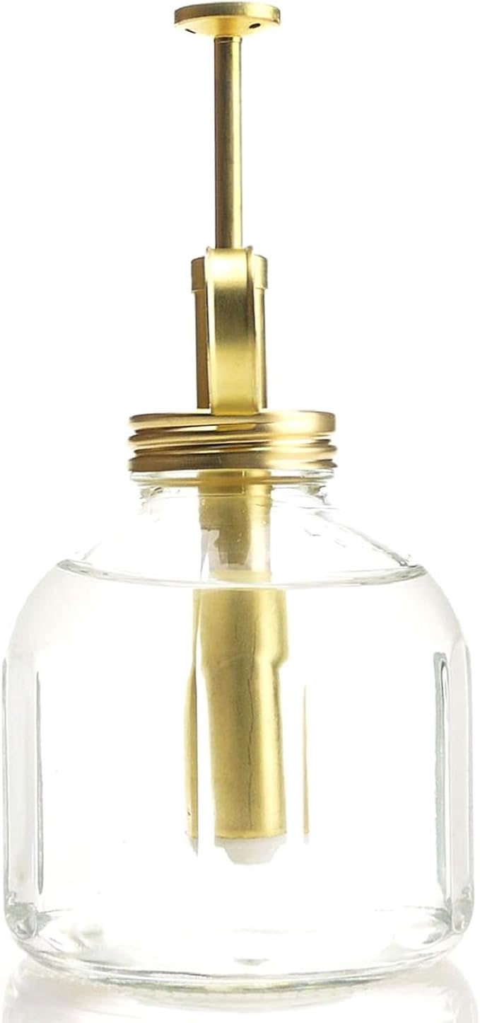 Plant Mister- Clear Color Glass Bottle & Brass Sprayer (Matt Gold)