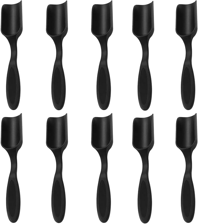 10Pcs Plastic Mini Gardening Shovel Spoons Soil Scoops, All Black Mini Shovel for Planting, Digging, Transplanting Succulents, Potted Flowers, or Milk Powder, Lightweight and Easy to Clean