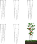 46 Inch Height 5PCS Galvanized Hexagon Folding Tomato Cage,Climbing Plant Support Tower Vegetable Stake Trellis