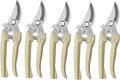 5pcs Garden Flower Shears Pruning Shears 6.9 inches Scissors Heavy Duty Plant Scissors for Cutting Flowers, Trimming Plants, Bonsai, Fruits Picking (White Handle 5pcs)