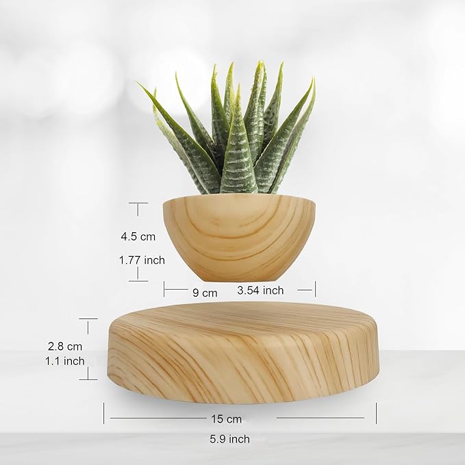Magnetic Levitatng Plant Pot, Floating Plant Pot, Small Bonsai Pot for Succulent, Levitating Decoration for Home Office