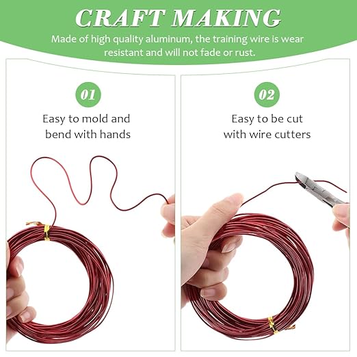 Bonsai Wire for Bonzai Trees,1.5mm x 10m/roll Aluminum Bonsai-Training Wires with Hand Plier Cutter,Adjustable Easy to Bend Anodized-Wires for Bonsai-Tree Training DIY Tools(4roll)